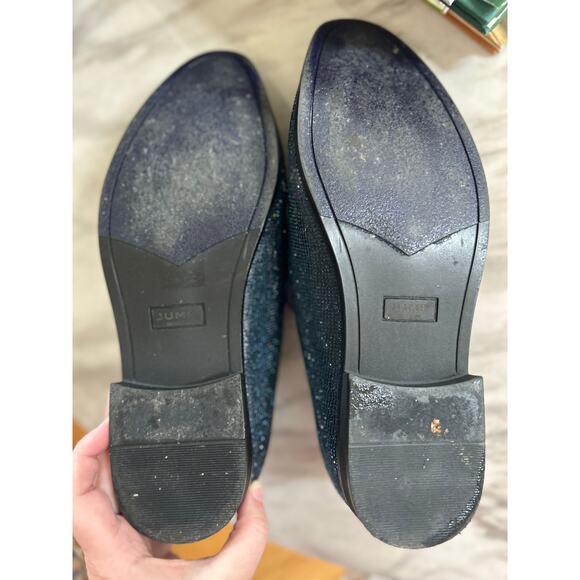 Jump New York J75 Blue Rhinestone Embellished Sparkle Smoking Slipper Loafer - Picture 9 of 10